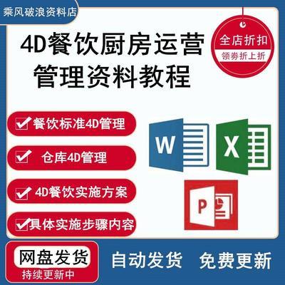 4D餐飲廚房運(yùn)營管理指南 制度、表格與5S PPT素材教程